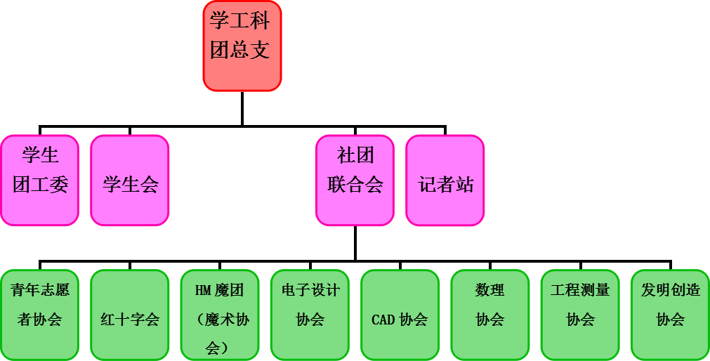 理工学院团总支组织结构图